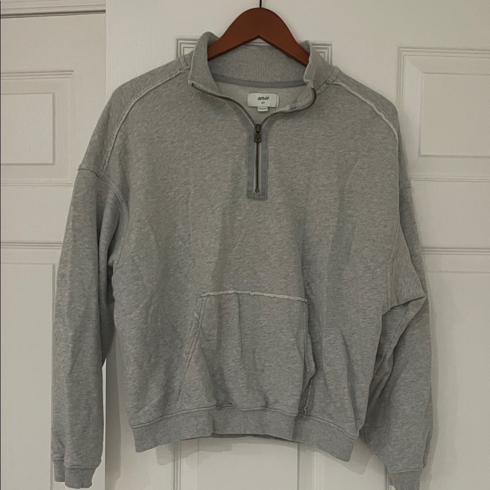 Aerie Women's Gray Quarter-Zip Sweatshirt